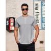 COOFANDY Men’s Casual Henley T-Shirts Summer Short Sleeve Cotton Shirts Basic Button Tee Tops(Grey)