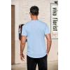 COOFANDY Men’s Casual Henley T-Shirts Summer Short Sleeve Cotton Shirts Basic Button Tee Tops(Light Blue)