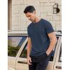 COOFANDY Men’s Casual Henley T-Shirts Summer Short Sleeve Cotton Shirts Basic Button Tee Tops(Navy Blue)