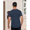 COOFANDY Men’s Casual Henley T-Shirts Summer Short Sleeve Cotton Shirts Basic Button Tee Tops(Navy Blue)