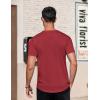 COOFANDY Men’s Casual Henley T-Shirts Summer Short Sleeve Cotton Shirts Basic Button Tee Tops(Wine Red)