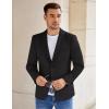 COOFANDY Men’s Casual Knit Blazer Stretch Slim Fit Sport Coat Two Button Lightweight Suit Jackets(Black)