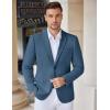 COOFANDY Men’s Casual Knit Blazer Stretch Slim Fit Sport Coat Two Button Lightweight Suit Jackets(Blue)