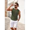COOFANDY Mens Casual Knitted Tank Tops Crew Neck Sleeveless Muscle T Shirts Summer Beach Tops(Army Green)