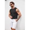 COOFANDY Mens Casual Knitted Tank Tops Crew Neck Sleeveless Muscle T Shirts Summer Beach Tops(Black)