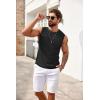 COOFANDY Mens Casual Knitted Tank Tops Crew Neck Sleeveless Muscle T Shirts Summer Beach Tops(Black)