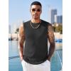 COOFANDY Mens Casual Knitted Tank Tops Crew Neck Sleeveless Muscle T Shirts Summer Beach Tops(Black)