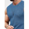 COOFANDY Mens Casual Knitted Tank Tops Crew Neck Sleeveless Muscle T Shirts Summer Beach Tops(Blue)