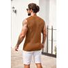 COOFANDY Mens Casual Knitted Tank Tops Crew Neck Sleeveless Muscle T Shirts Summer Beach Tops(Brown)