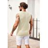COOFANDY Mens Casual Knitted Tank Tops Crew Neck Sleeveless Muscle T Shirts Summer Beach Tops(Cream)