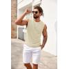 COOFANDY Mens Casual Knitted Tank Tops Crew Neck Sleeveless Muscle T Shirts Summer Beach Tops(Cream)