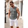 COOFANDY Mens Casual Knitted Tank Tops Crew Neck Sleeveless Muscle T Shirts Summer Beach Tops(Grey)