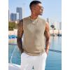 COOFANDY Mens Casual Knitted Tank Tops Crew Neck Sleeveless Muscle T Shirts Summer Beach Tops(Khaki)