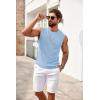 COOFANDY Mens Casual Knitted Tank Tops Crew Neck Sleeveless Muscle T Shirts Summer Beach Tops(Light Blue)