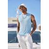 COOFANDY Mens Casual Knitted Tank Tops Crew Neck Sleeveless Muscle T Shirts Summer Beach Tops(Light Blue)