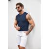 COOFANDY Mens Casual Knitted Tank Tops Crew Neck Sleeveless Muscle T Shirts Summer Beach Tops(Navy Blue)