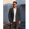 COOFANDY Men’s Casual Linen Blazer Jacket Lightweight Sport Coats Two Button Suit Jackets(Black)