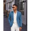 COOFANDY Men’s Casual Linen Blazer Jacket Lightweight Sport Coats Two Button Suit Jackets(Blue)