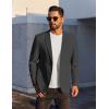COOFANDY Men’s Casual Linen Blazer Jacket Lightweight Sport Coats Two Button Suit Jackets(Deep Grey)