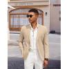COOFANDY Men’s Casual Linen Blazer Jacket Lightweight Sport Coats Two Button Suit Jackets(Khaki)