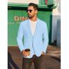 COOFANDY Men’s Casual Linen Blazer Jacket Lightweight Sport Coats Two Button Suit Jackets(Light Blue)