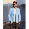 COOFANDY Men’s Casual Linen Blazer Jacket Lightweight Sport Coats Two Button Suit Jackets(Light Blue)