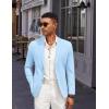 COOFANDY Men’s Casual Linen Blazer Jacket Lightweight Sport Coats Two Button Suit Jackets(Light Blue)
