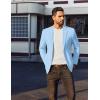 COOFANDY Men’s Casual Linen Blazer Jacket Lightweight Sport Coats Two Button Suit Jackets(Light Blue)