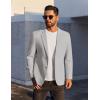 COOFANDY Men’s Casual Linen Blazer Jacket Lightweight Sport Coats Two Button Suit Jackets(Light Grey)