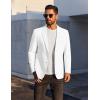 COOFANDY Men’s Casual Linen Blazer Jacket Lightweight Sport Coats Two Button Suit Jackets(White)