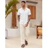 COOFANDY Men’s Casual Linen Business Work Shirt Trendy Summer No-Tuck Button Down Tops White