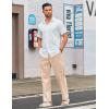 COOFANDY Men’s Casual Linen Cotton Pants Elastic Waist Summer Beach Trousers Lightweight Yoga Vacation Pants(Beige)