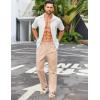 COOFANDY Men’s Casual Linen Cotton Pants Elastic Waist Summer Beach Trousers Lightweight Yoga Vacation Pants(Beige)