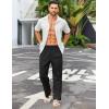 COOFANDY Men’s Casual Linen Cotton Pants Elastic Waist Summer Beach Trousers Lightweight Yoga Vacation Pants(Black)