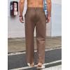 COOFANDY Men’s Casual Linen Cotton Pants Elastic Waist Summer Beach Trousers Lightweight Yoga Vacation Pants(Brown)