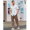 COOFANDY Men’s Casual Linen Cotton Pants Elastic Waist Summer Beach Trousers Lightweight Yoga Vacation Pants(Brown)