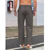 COOFANDY Men’s Casual Linen Cotton Pants Elastic Waist Summer Beach Trousers Lightweight Yoga Vacation Pants(Deep Grey)