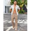 COOFANDY Men’s Casual Linen Cotton Pants Elastic Waist Summer Beach Trousers Lightweight Yoga Vacation Pants(Khaki)