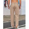 COOFANDY Men’s Casual Linen Cotton Pants Elastic Waist Summer Beach Trousers Lightweight Yoga Vacation Pants(Khaki)