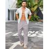 COOFANDY Men’s Casual Linen Cotton Pants Elastic Waist Summer Beach Trousers Lightweight Yoga Vacation Pants(Light Grey)