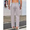 COOFANDY Men’s Casual Linen Cotton Pants Elastic Waist Summer Beach Trousers Lightweight Yoga Vacation Pants(Light Grey)