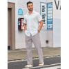 COOFANDY Men’s Casual Linen Cotton Pants Elastic Waist Summer Beach Trousers Lightweight Yoga Vacation Pants(Light Grey)