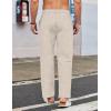 COOFANDY Men’s Casual Linen Cotton Pants Elastic Waist Summer Beach Trousers Lightweight Yoga Vacation Pants(Light Khaki)