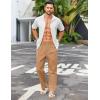 COOFANDY Men’s Casual Linen Cotton Pants Elastic Waist Summer Beach Trousers Lightweight Yoga Vacation Pants(Light Tan)