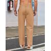 COOFANDY Men’s Casual Linen Cotton Pants Elastic Waist Summer Beach Trousers Lightweight Yoga Vacation Pants(Light Tan)