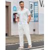COOFANDY Men’s Casual Linen Cotton Pants Elastic Waist Summer Beach Trousers Lightweight Yoga Vacation Pants(White)
