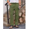 COOFANDY Men’s Casual Linen Pants Loose Fit Elastic Waist Drawstring Lightweight Pant Summer Beach Trousers(Army Green)