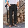 COOFANDY Men’s Casual Linen Pants Loose Fit Elastic Waist Drawstring Lightweight Pant Summer Beach Trousers(Black)