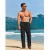 COOFANDY Men’s Casual Linen Pants Loose Fit Elastic Waist Drawstring Lightweight Pant Summer Beach Trousers(Black)