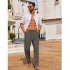 COOFANDY Men’s Casual Linen Pants Loose Fit Elastic Waist Drawstring Lightweight Pant Summer Beach Trousers(Drak Grey)
